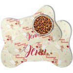 Mouse Love Bone Shaped Dog Food Mat (Personalized)