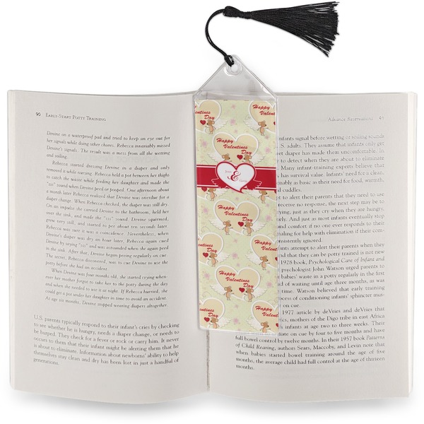 Mouse Love Bookmark with tassel - In book