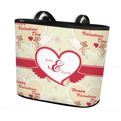 Mouse Love Bucket Tote w/ Genuine Leather Trim (Personalized)