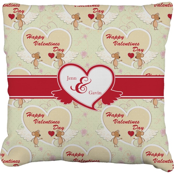 Custom Mouse Love Faux-Linen Throw Pillow 16" (Personalized)