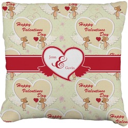 Mouse Love Faux-Linen Throw Pillow 18" (Personalized)