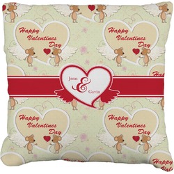 Mouse Love Faux-Linen Throw Pillow 20" (Personalized)