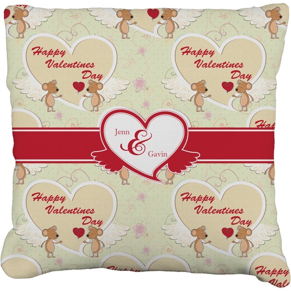 Custom Mouse Love Faux-Linen Throw Pillow 20" (Personalized)