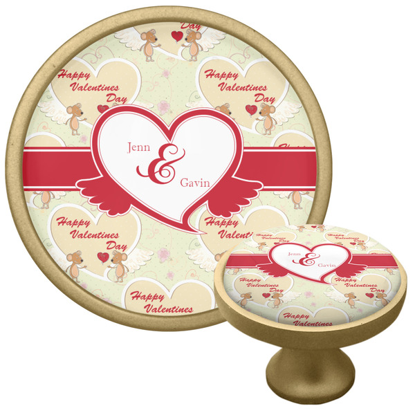 Custom Mouse Love Cabinet Knob - Gold (Personalized)