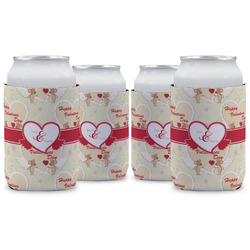 Mouse Love Can Cooler (12 oz) - Set of 4 w/ Couple's Names