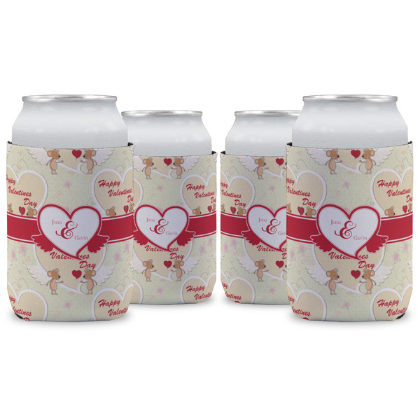 Custom Mouse Love Can Cooler (12 oz) - Set of 4 w/ Couple's Names
