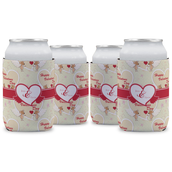 Custom Mouse Love Can Cooler (12 oz) - Set of 4 w/ Couple's Names
