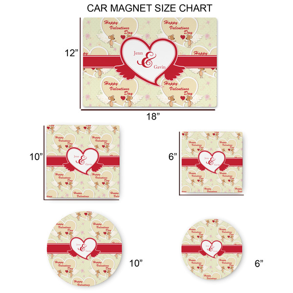 Mouse Love Car Magnets - SIZE CHART