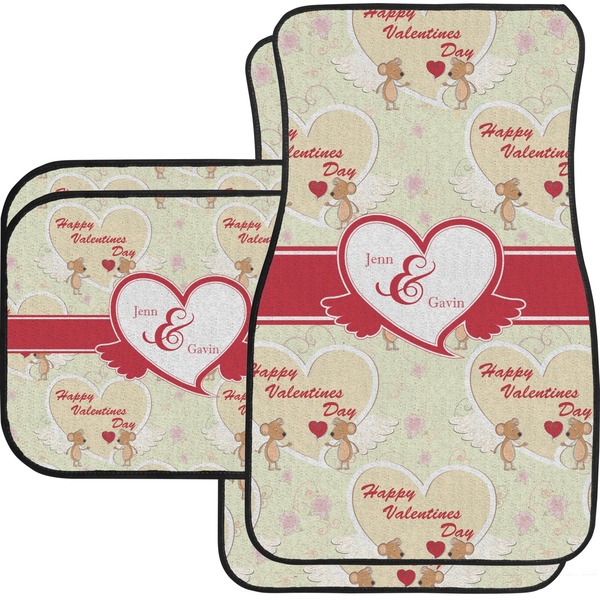 Custom Mouse Love Car Floor Mats Set - 2 Front & 2 Back (Personalized)