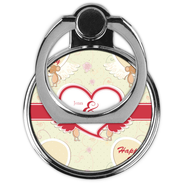 Mouse Love Cell Phone Ring Stand & Holder - Front (Collapsed)