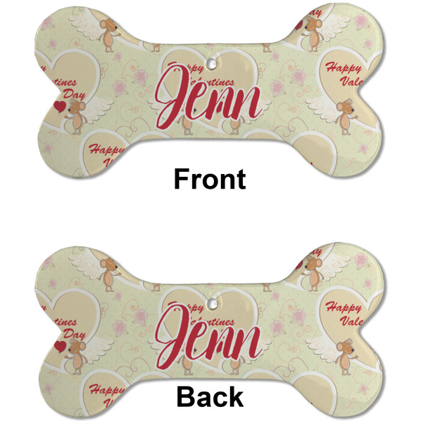 Mouse Love Ceramic Flat Ornament - Bone Front & Back (APPROVAL)