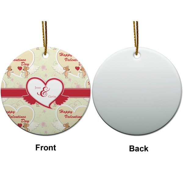 Mouse Love Ceramic Flat Ornament - Circle Front & Back (APPROVAL)