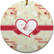 Mouse Love Ceramic Flat Ornament - Circle (Front)