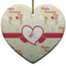 Mouse Love Ceramic Flat Ornament - Heart (Front)
