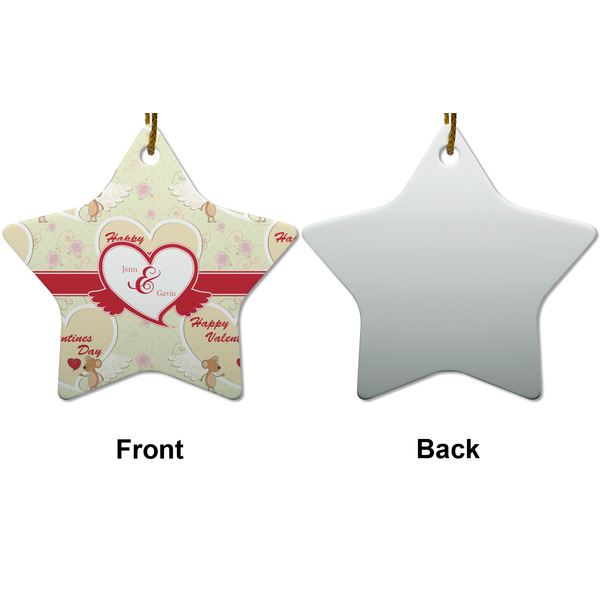 Mouse Love Ceramic Flat Ornament - Star Front & Back (APPROVAL)