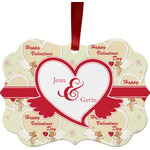 Mouse Love Metal Frame Ornament - Double Sided w/ Couple's Names