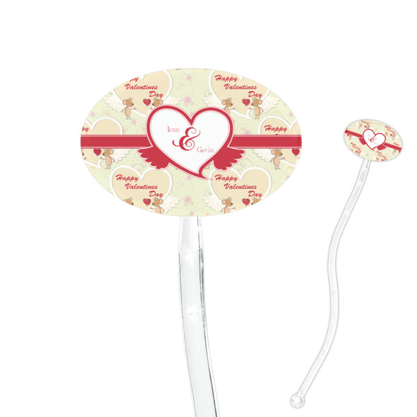 Custom Mouse Love 7" Oval Plastic Stir Sticks - Clear (Personalized)
