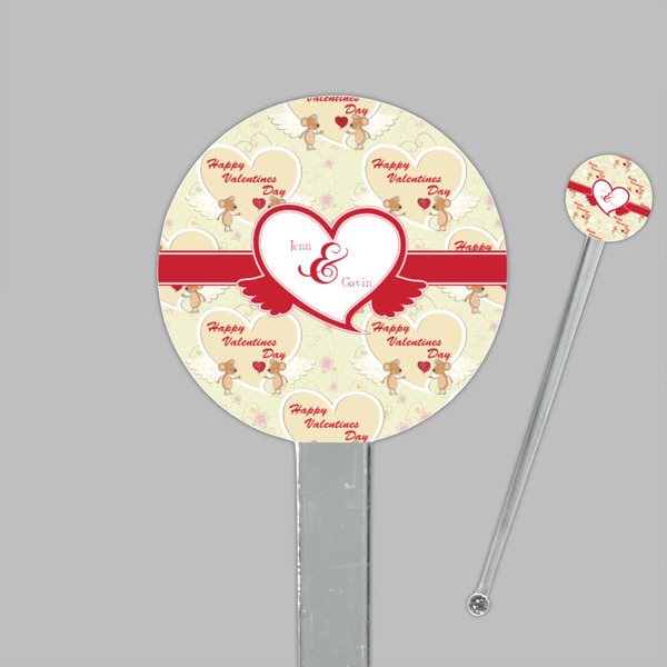 Mouse Love Clear Plastic 7" Stir Stick - Round - Closeup