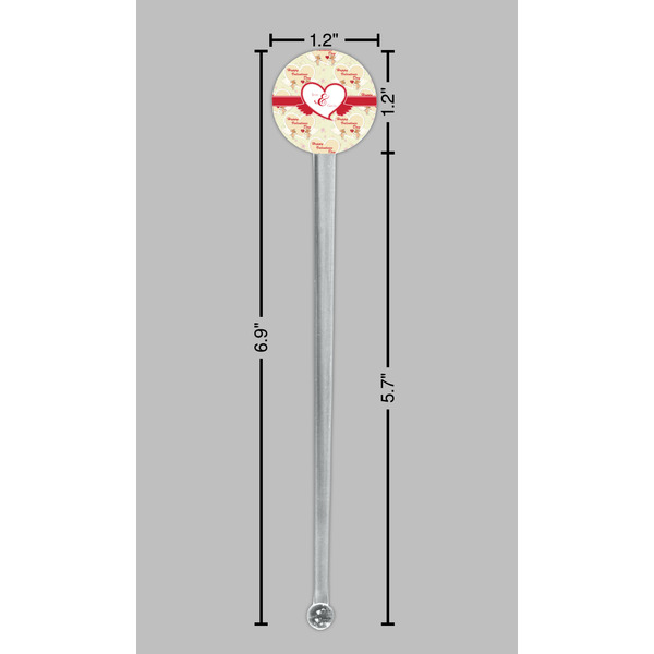 Mouse Love Clear Plastic 7" Stir Stick - Round - Dimensions