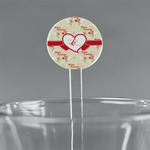 Mouse Love 7" Round Plastic Stir Sticks - Clear (Personalized)