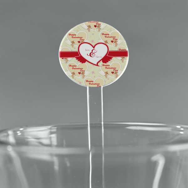 Custom Mouse Love 7" Round Plastic Stir Sticks - Clear (Personalized)