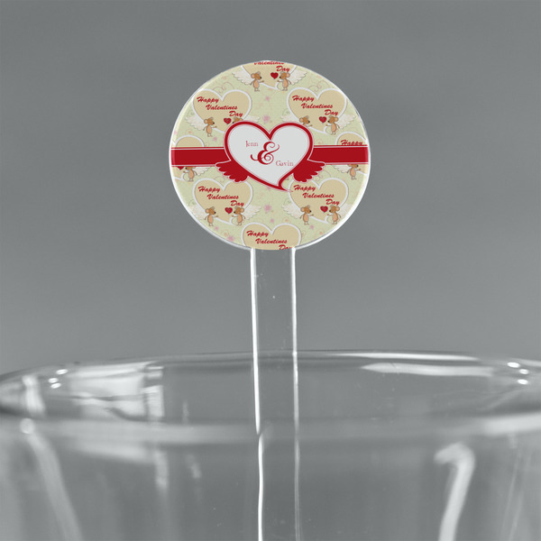 Custom Mouse Love 5.5" Round Plastic Stir Sticks - Clear (Personalized)