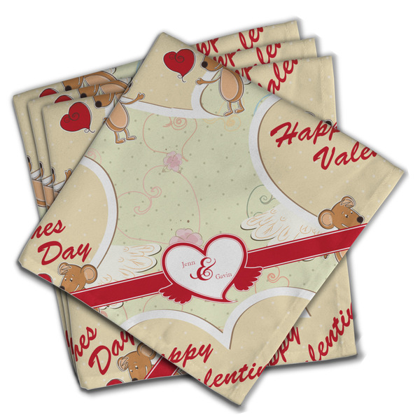 Custom Mouse Love Cloth Napkins (Set of 4) (Personalized)