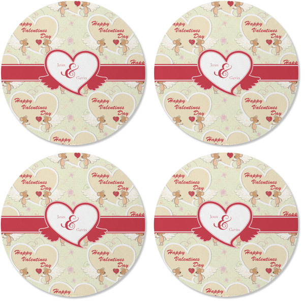 Mouse Love Coaster Round Rubber Back - Apvl