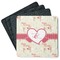Mouse Love Square Rubber Backed Coasters - Set of 4 (Personalized)