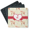 Mouse Love Square Rubber Backed Coasters - Set of 4 (Personalized)