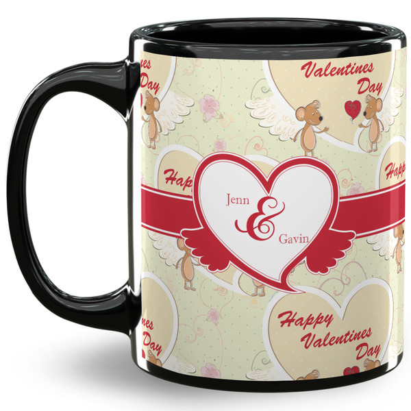 Custom Mouse Love 11 Oz Coffee Mug - Black (Personalized)