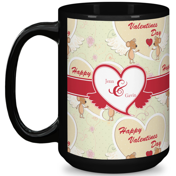 Custom Mouse Love 15 Oz Coffee Mug - Black (Personalized)
