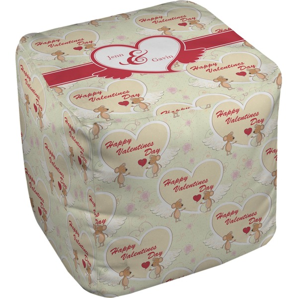 Custom Mouse Love Cube Pouf Ottoman - 13" (Personalized)