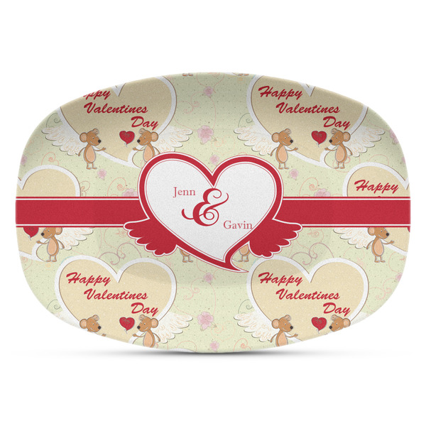 Custom Mouse Love Plastic Platter - Microwave & Oven Safe Composite Polymer (Personalized)
