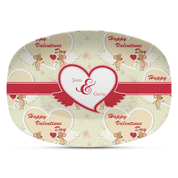 Custom Mouse Love Plastic Platter - Microwave & Oven Safe Composite Polymer (Personalized)