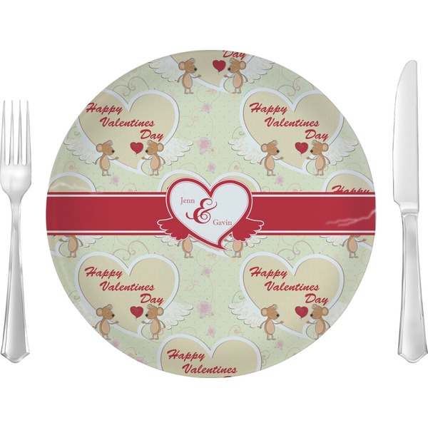 Custom Mouse Love 10" Glass Lunch / Dinner Plates - Single or Set (Personalized)