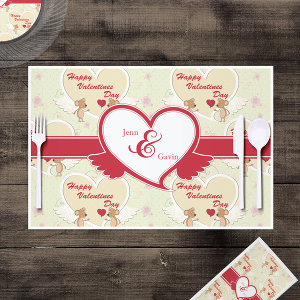 Mouse Love Disposable Paper Placemat - In Context