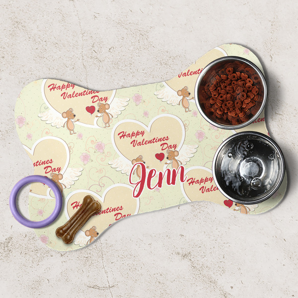 Mouse Love Dog Bone Shaped Mat Lifestyle