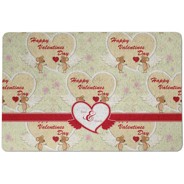Custom Mouse Love Dog Food Mat w/ Couple's Names