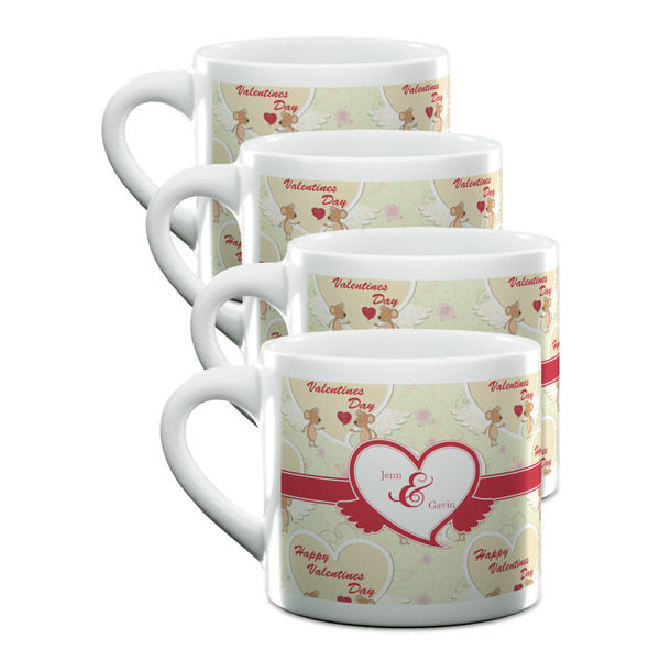 Custom Mouse Love Double Shot Espresso Cups - Set of 4 (Personalized)