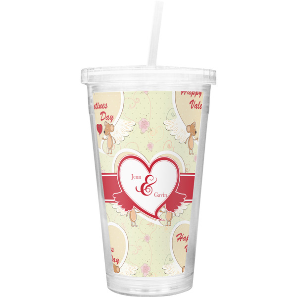 Custom Mouse Love Double Wall Tumbler with Straw (Personalized)