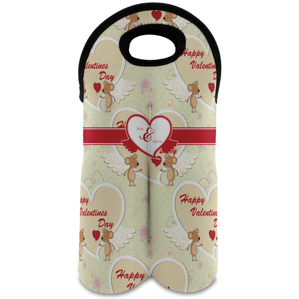 Custom Mouse Love Wine Tote Bag (2 Bottles) (Personalized)