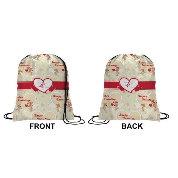 Mouse Love Drawstring Backpack Front & Back Small