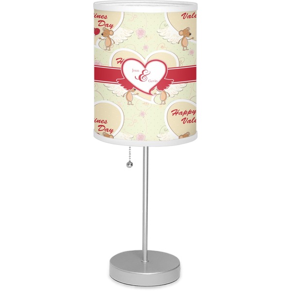 Custom Mouse Love 7" Drum Lamp with Shade Linen (Personalized)