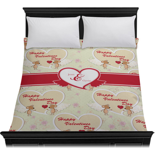 Mouse Love Duvet Cover - Queen - On Bed - No Prop