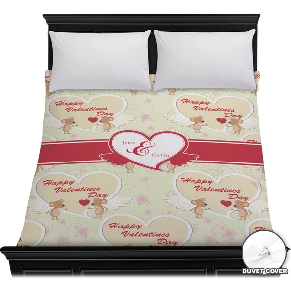 Custom Mouse Love Duvet Cover - Full / Queen (Personalized)
