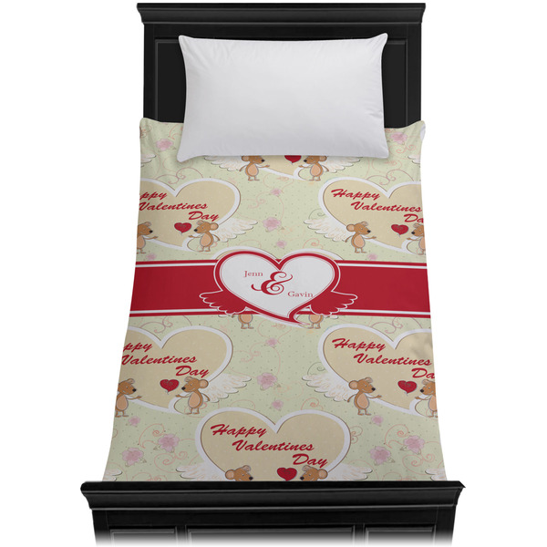 Mouse Love Duvet Cover - Twin XL - On Bed - No Prop