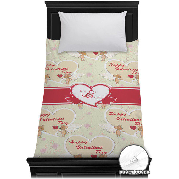 Custom Mouse Love Duvet Cover - Twin XL (Personalized)