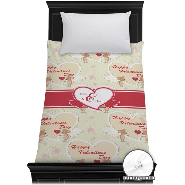 Custom Mouse Love Duvet Cover - Twin (Personalized)