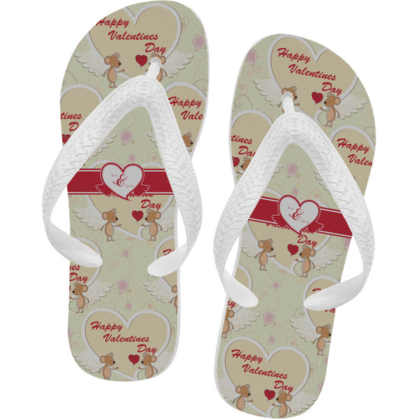 Custom Mouse Love Flip Flops - Large (Personalized)
